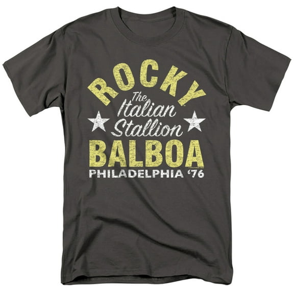 Rocky Rocky Balboa Italian Stallion Unisex Adult T Shirt (Small) Charcoal