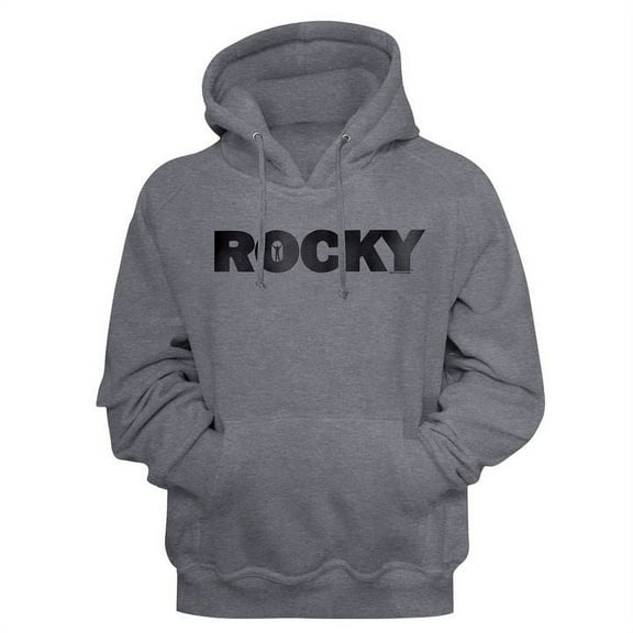 Rocky Rocky Logo Gunmetal Heather Adult Hoodie Sweatshirt