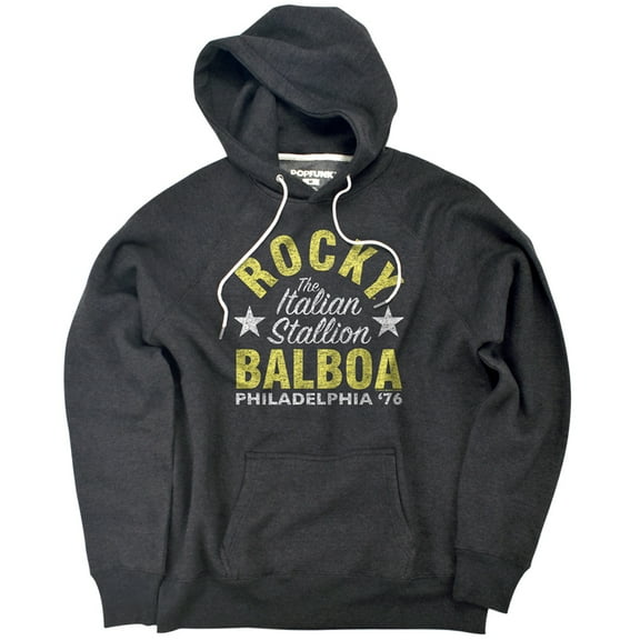 Rocky Rocky Philly Unisex Adult Slim Fit Pull-Over Heather Hoodie, Charcoal, Small