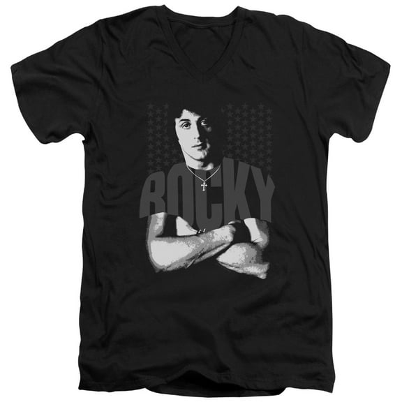 Rocky Shirt Adult V-Neck T-Shirt Black