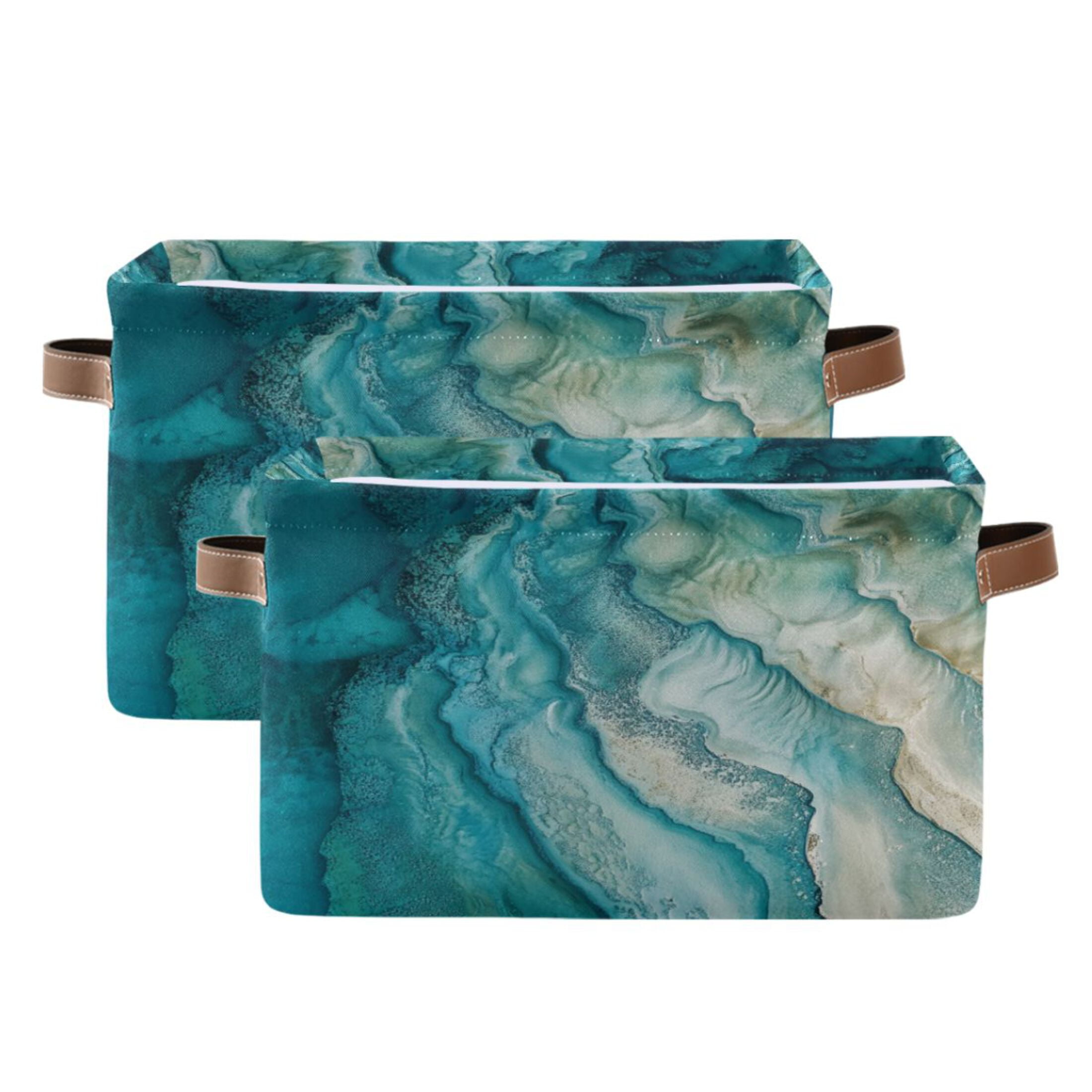 Rocky Shores Foldable Storage Basket,Canvas Fabric Foldable Storage Bins with Handles Open Home Storage Bins Boxes for Toy Book Shelf Closet Baskets