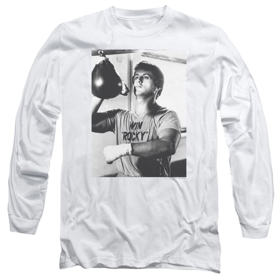 Rocky Square Long Sleeve Adult 18/1 T-Shirt White