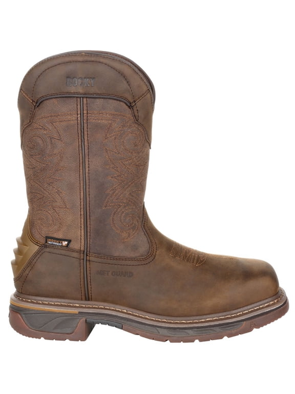Iron Skull Composite Toe Internal MET Guard Boot, Distressed Brown, Size 8.5(M)