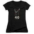 thumbnail image 1 of Rocky Stars Junior Women's V-Neck T-Shirt Black, 1 of 2
