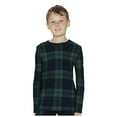 thumbnail image 1 of Rocky Thermal Underwear Shirt for Kids Base Layer Long Johns for Boys, Green Plaid XS, 1 of 6