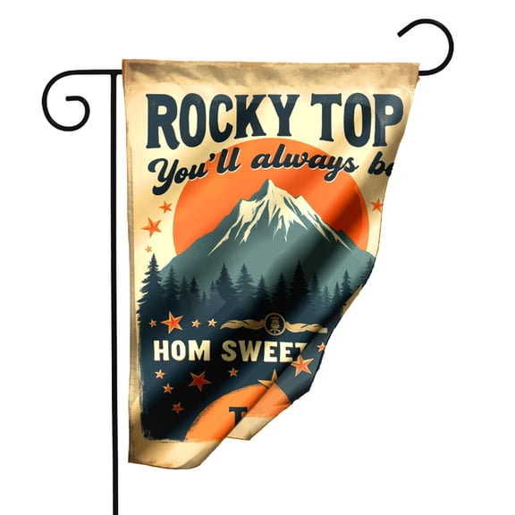 Rocky Top Youll Always Be Home Sweet Home to Me Garden Flag 12.5x18 Inch Double Sided Polyester Decorative Outdoor Yard Banner for Porch Patio Lawn Decor with Mountain Forest and Stars Design#26561
