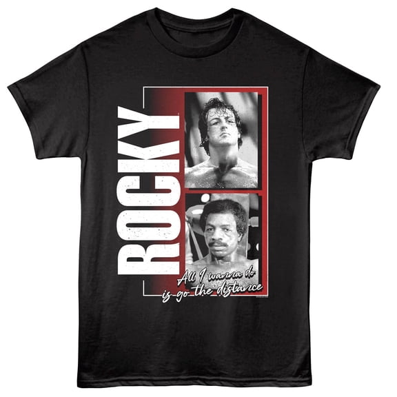Rocky Apollo wanna go the Distance Men's T Shirt (Black, Adult6XL)