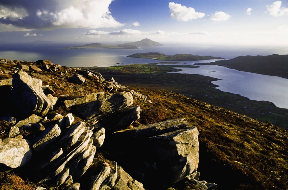 Rocky Vista Of Shoreline Canvas Art - Gareth McCormack Design Pics (36 x 24)