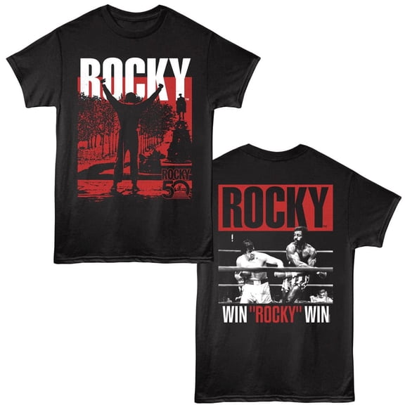 Rocky Wins 50 Men's T Shirt (Black, AdultS)
