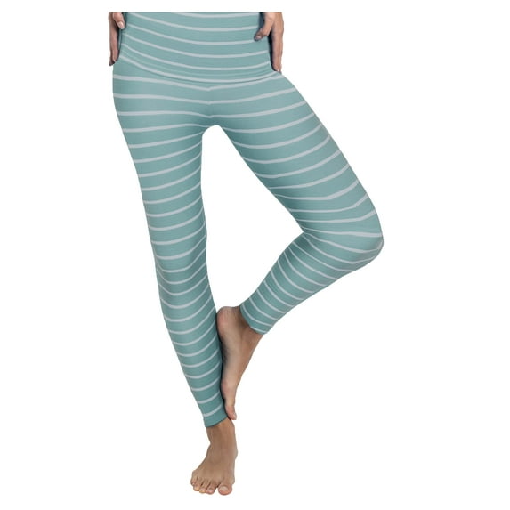 Rocky Women's Thermal Underwear Bottom Long Johns Base Layer for Cold Weather, Seafoam Striped 2X