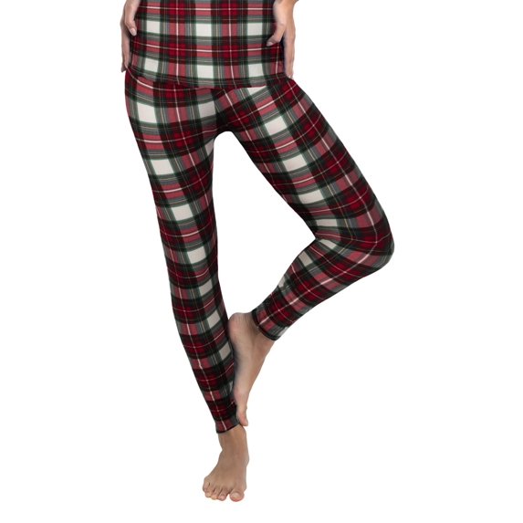 Rocky Women's Thermal Underwear Bottom Long Johns Base Layer for Cold Weather, White Plaid Medium