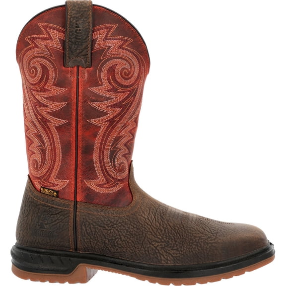 Rocky Worksmart 11" Composite Toe Waterproof Western Boot, Dark Brown, Size 9(M)