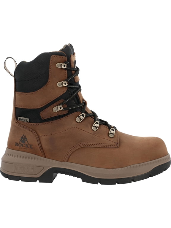 Worksmart 8” Comp Toe Internal MET Guard Work Boot, Crazy Horse, Size 8.5(M)