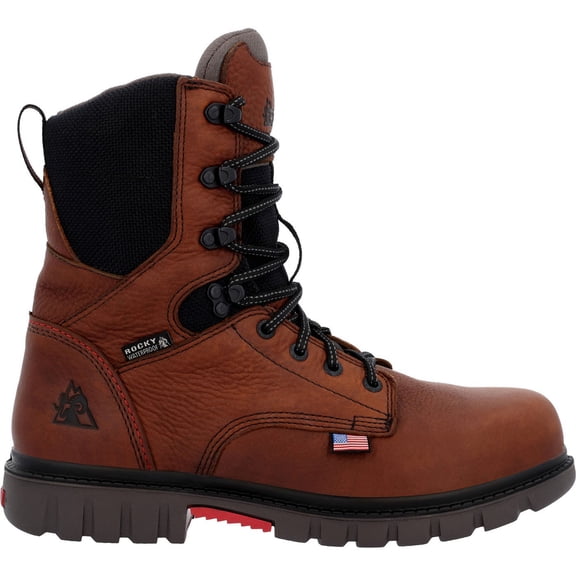Rocky Worksmart 8" Waterproof Composite Toe Work Boot, Brown, Size 11.5(M)