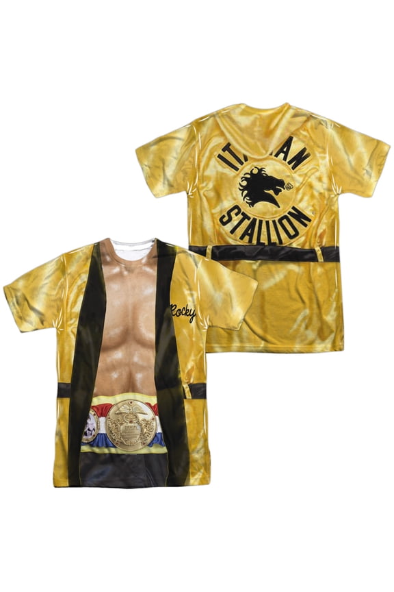 Rocky Yellow Robe Unisex Adult Sublimated Costume T Shirt (Front/Back), X-Large