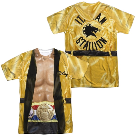 Rocky Yellow Robe Unisex Adult Sublimated Costume T Shirt (Front/Back), Medium