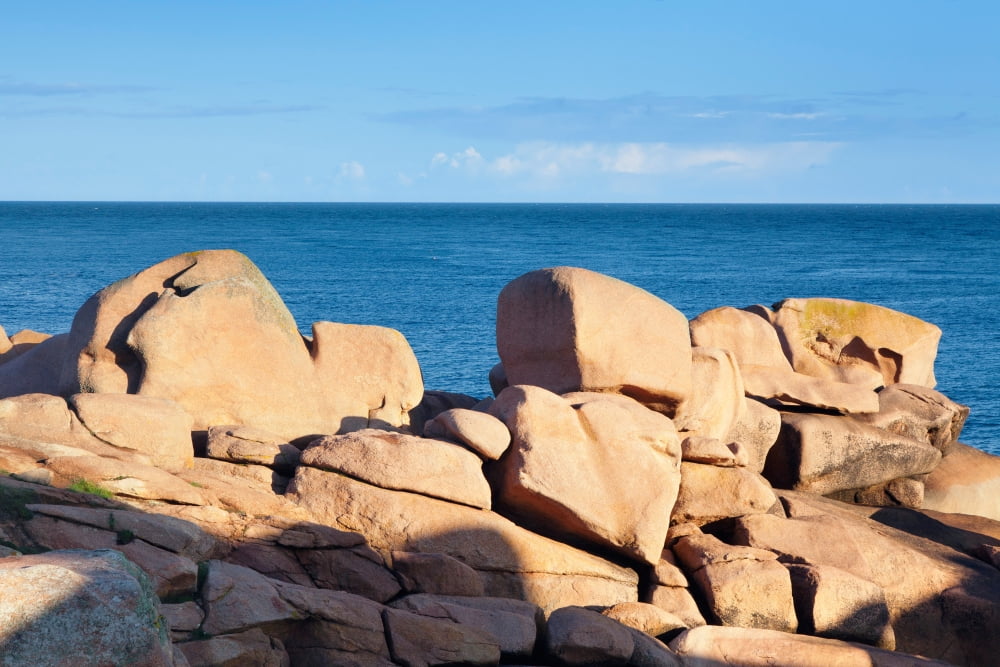Rocky coast Sentier Des Douaniers Cote De Granit Rose Cotes DArmor Brittany France Canvas Art - Panoramic Images (27 x 9)