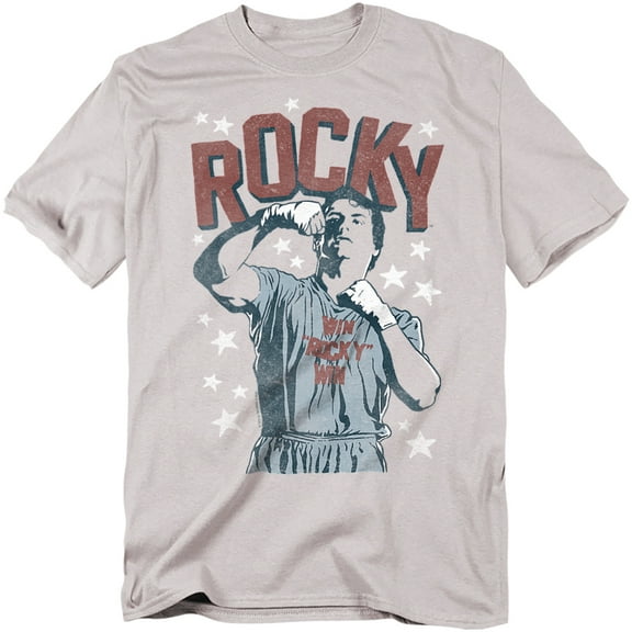 Rocky in Training Distressed Unisex Adult T Shirt (X-Large) Silver