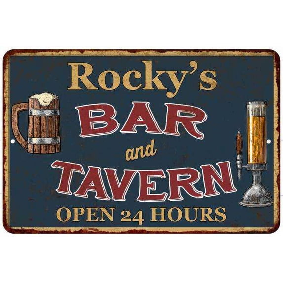 Rocky's Green Bar & Tavern Rustic Sign Decor 8x12 108120047388