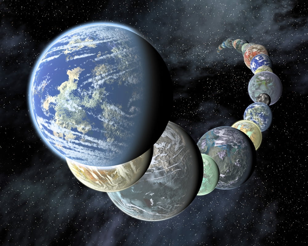 Rocky terrestrial worlds Canvas Art - Stocktrek Images (32 x 26)