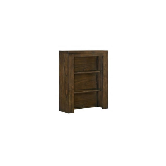 Rococo Romance 25.98" W x 8.76" L x 32.13" H Solid Wood Pier Bookcase with Two Spacious Shelves in a Compact Antique Oak Brown Finish