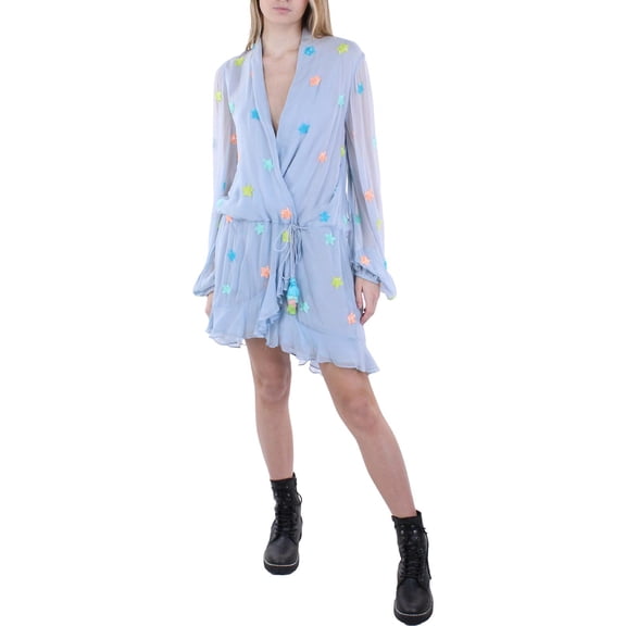 Rococo Sand Womens Georgette Boho Short Tunic Dress