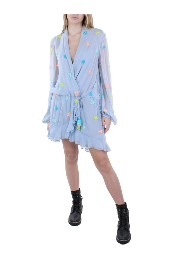 Womens Georgette Boho Short Tunic Dress