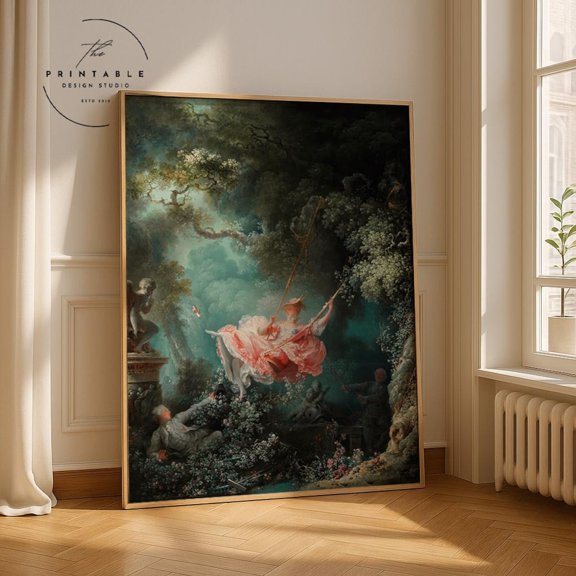 Rococo Swing Classical Inspired Decor Wall Art Unframed Paper Print
