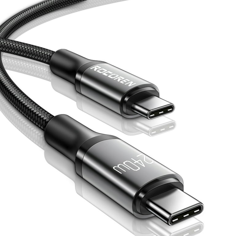 Câble USB C Type C de 1m pour PC portable Macbook Pro 13 / Pro 13 Touch /  Retina 12 transfert data et charge 3A (PD 60W) PVC blanc PVC