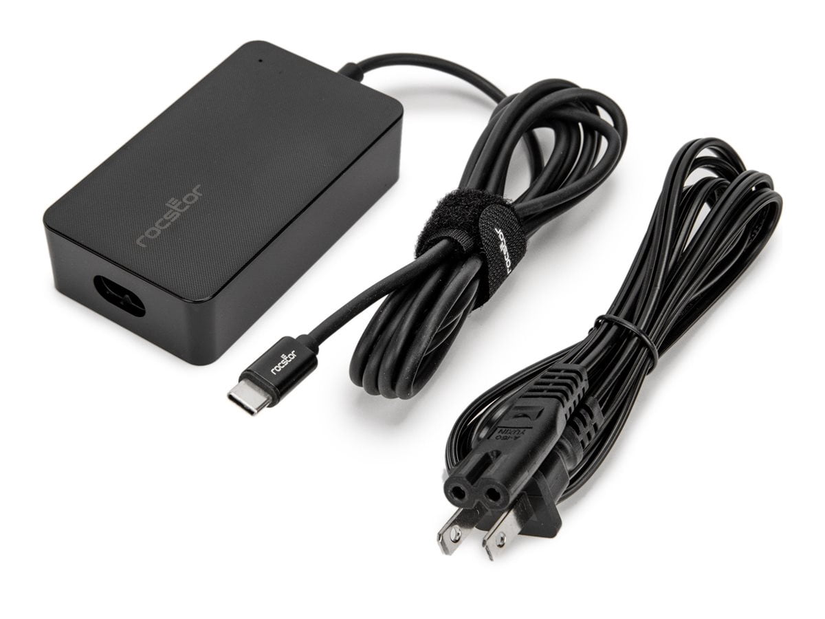 Rocstor 65W Smart USB-C Laptop Power Adapter Charger - Compatible and perfect fit for Dell&trade;,HP&reg;,Lenovo&reg;,Microsoft&reg; Surface&reg; (23W,24W,36W,44W,65W) Power Supply,Apple&reg; MacBo...
