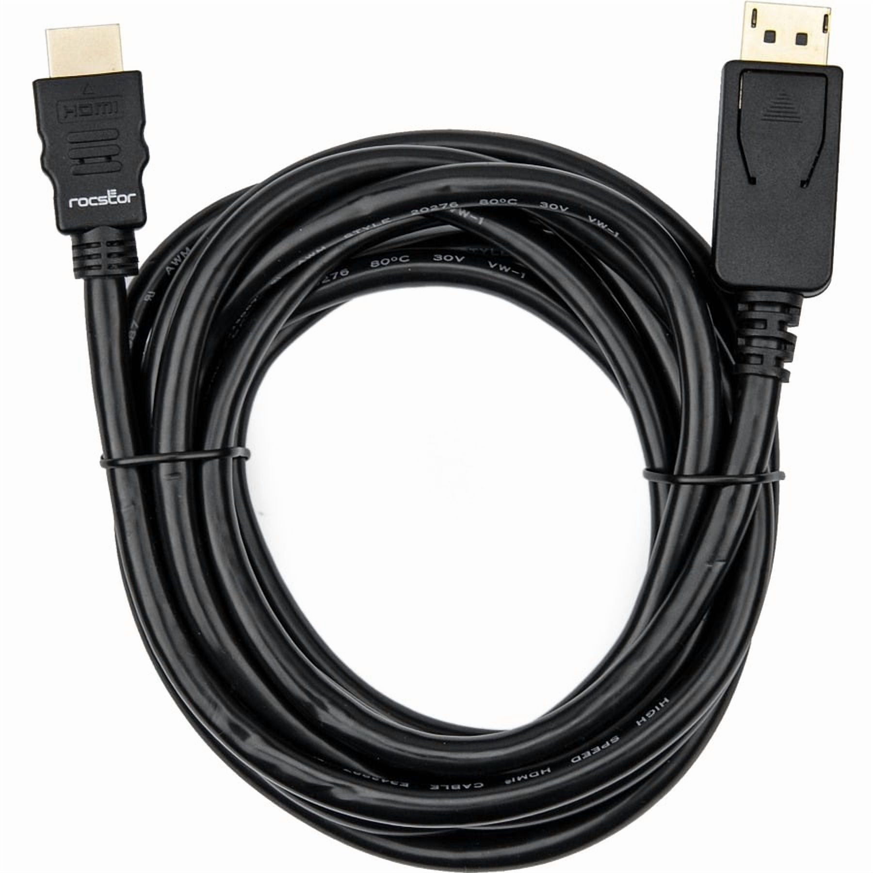 Rocstor Premium 6ft DisplayPort to HDMI Converter Cable Black Y10C261B1