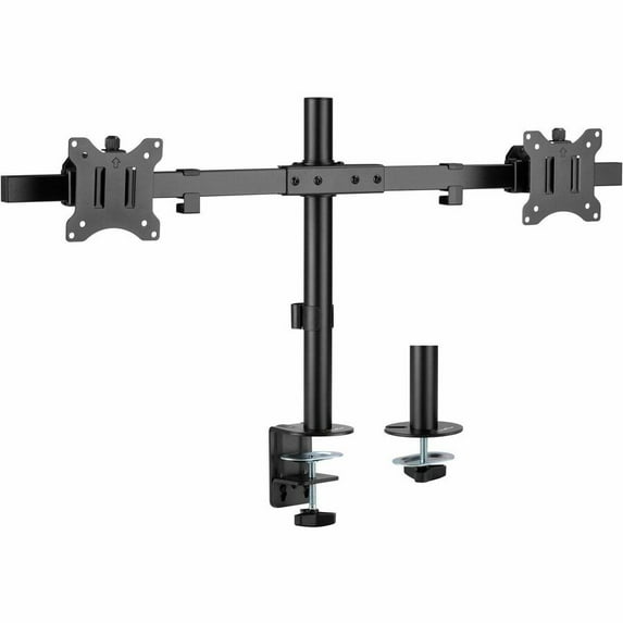 Rocstor ErgoReach Desk Mount for Monitor, Display - Black - Landscape/Portrait - Height Adjustable - 2 Display(s) Supported - 32" Screen Support - 19.80 lb Load Capacity - VESA Mount Compatible - S...