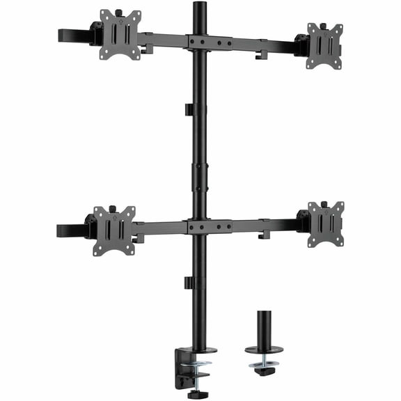 Rocstor ErgoReach Mounting Arm for Monitor, LCD Display, LED Display - Black - Landscape/Portrait - Height Adjustable - 4 Display(s) Supported - 17" to 32" Screen Support - 79.37 lb Load Capacity -...