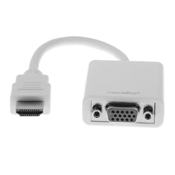 Rocstor HDMI to VGA Adapter Converter - White - 5.9 x 9.45 in.