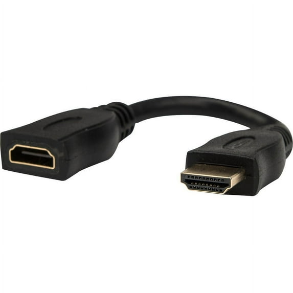 Rocstor 6in High Speed HDMI Port Saver Cable M/F Black