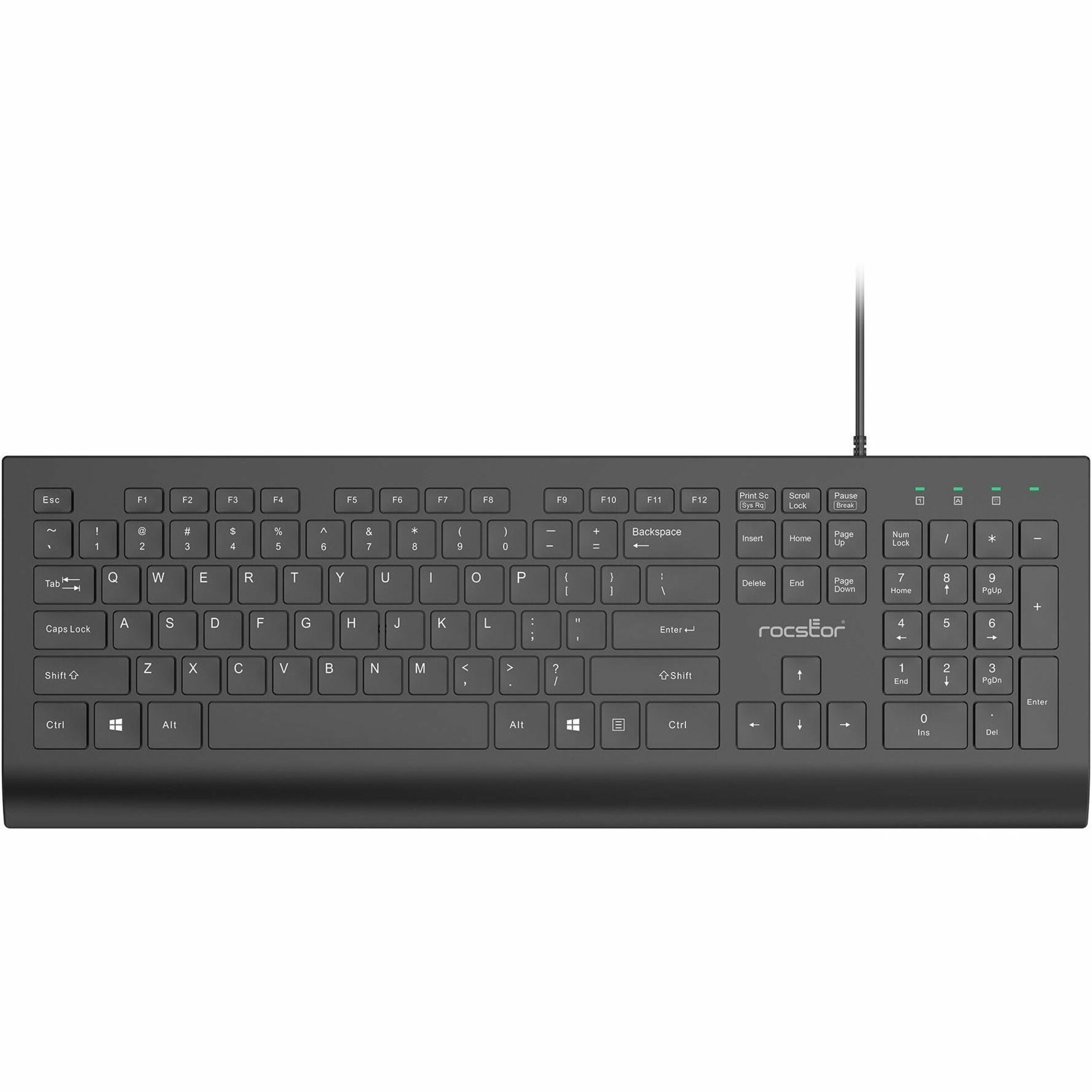 Rocstor Premium K10 USB Wired Keyboard - 104 Key Function - Cable ...