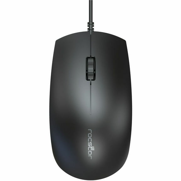 Rocstor Premium M10 USB Wired Optical Mouse - 1200 dpi - Full-size Mouse - Optical - Cable - Black - USB - 1200 dpi - Scroll Wheel - 3 Button(s) - Symmetrical