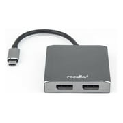 Rocstor Y10A201-A1 Premium USB-C to Dual DisplayPort Multi Monitor Adapter