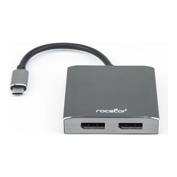 Rocstor Y10A201-A1 Premium USB-C to Dual DisplayPort Multi Monitor Adapter