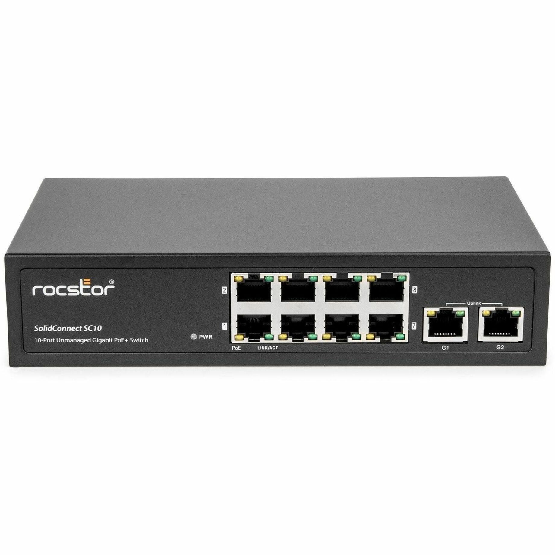 Rocstor SolidConnect SC10 10-Port Gigabit Unmanaged Ethernet Switch Y10S006-B1