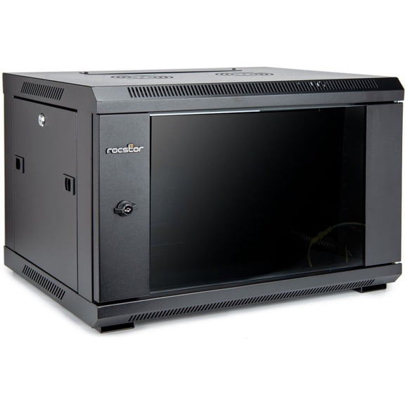 Rocstor Y10E001B1 SolidRack 6U Wall Rack Enclosure - Black