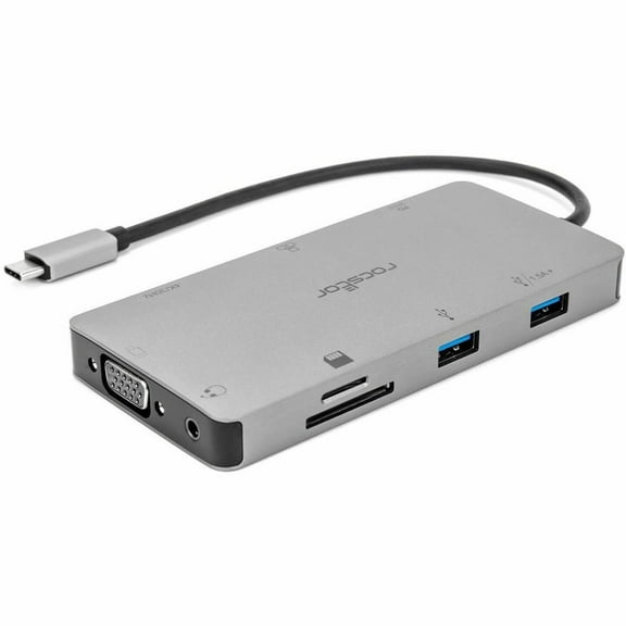 Rocstor Y01H01-AG Usb-c Multiport Hub Adapter Adap 9 Port Multiport Adapter