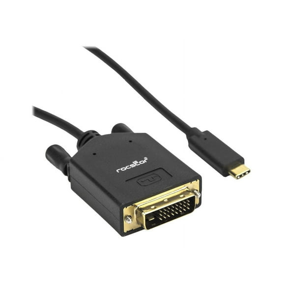 Rocstor Y10C205-B1 6Ft Usb-C To Dvi-D M/M Cable Dual Link 2560X1600 Sngl 1920X1200