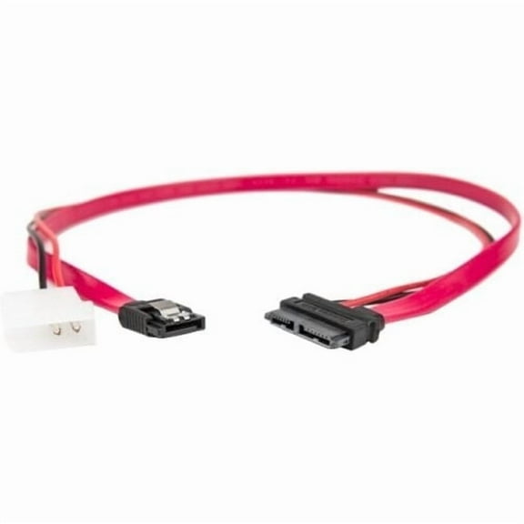 Rocstor Y10C865-RD PREMIUM 18IN (46CM) SATA TO RIGHT ANGLE 90 DEGREES SATA CABLE F/F - SUPPORTS FUL