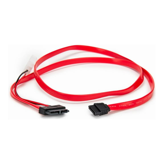 Rocstor Y10C869-RD PREMIUM 36IN (91.5CM) SLIMLINE SATA TO SATA WITH LP4 POWER CABLE ADAPTER, SUPPOR