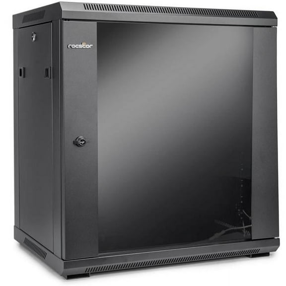 Rocstor Y10E003B1 SolidRack 12U Wall Rack Enclosure - Black