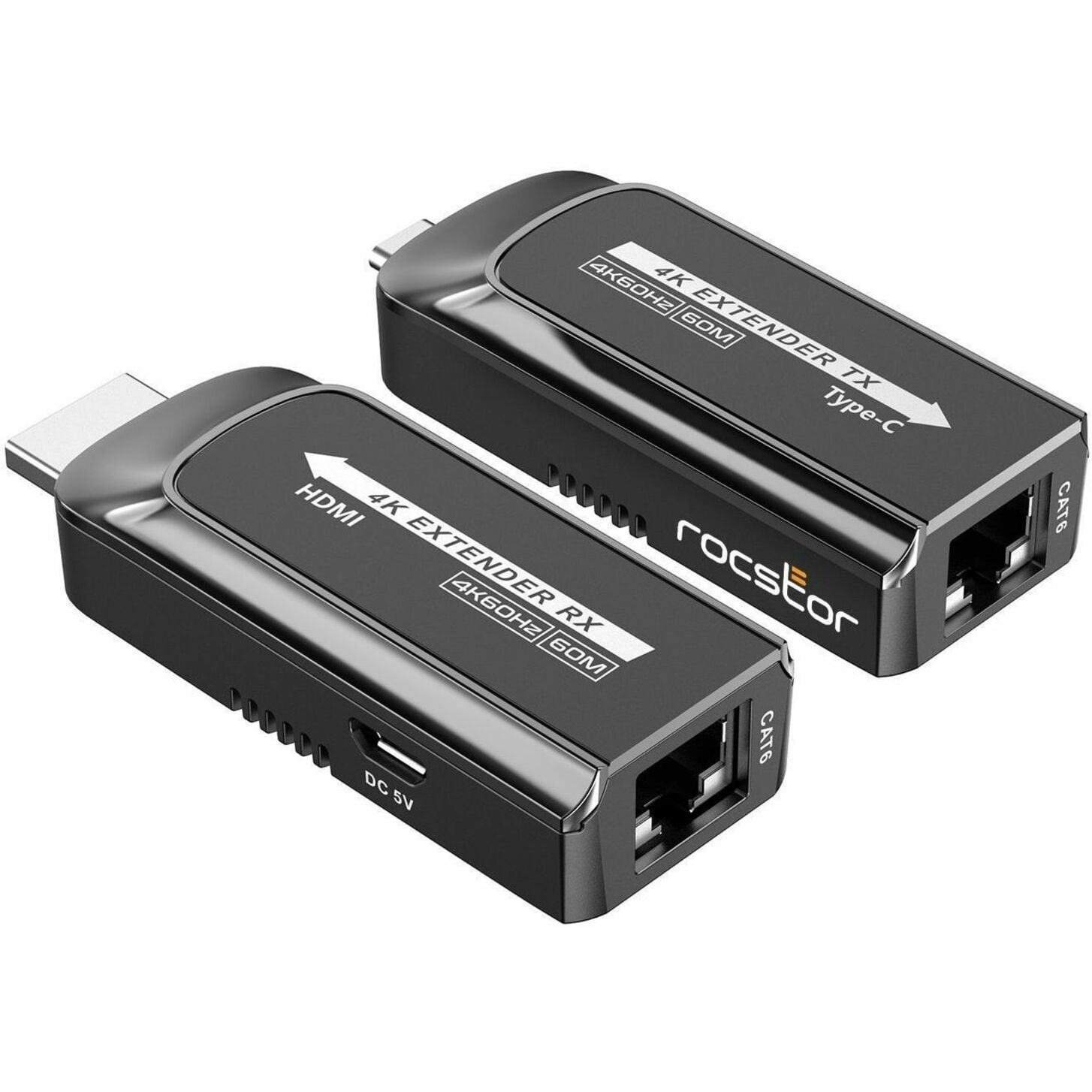 Rocstor Y10G007-B1 Truereach 4k@120hz Usb-c Hdmi Extender Over Cat6/cat6a/cat7 Ethernet Cable Up To