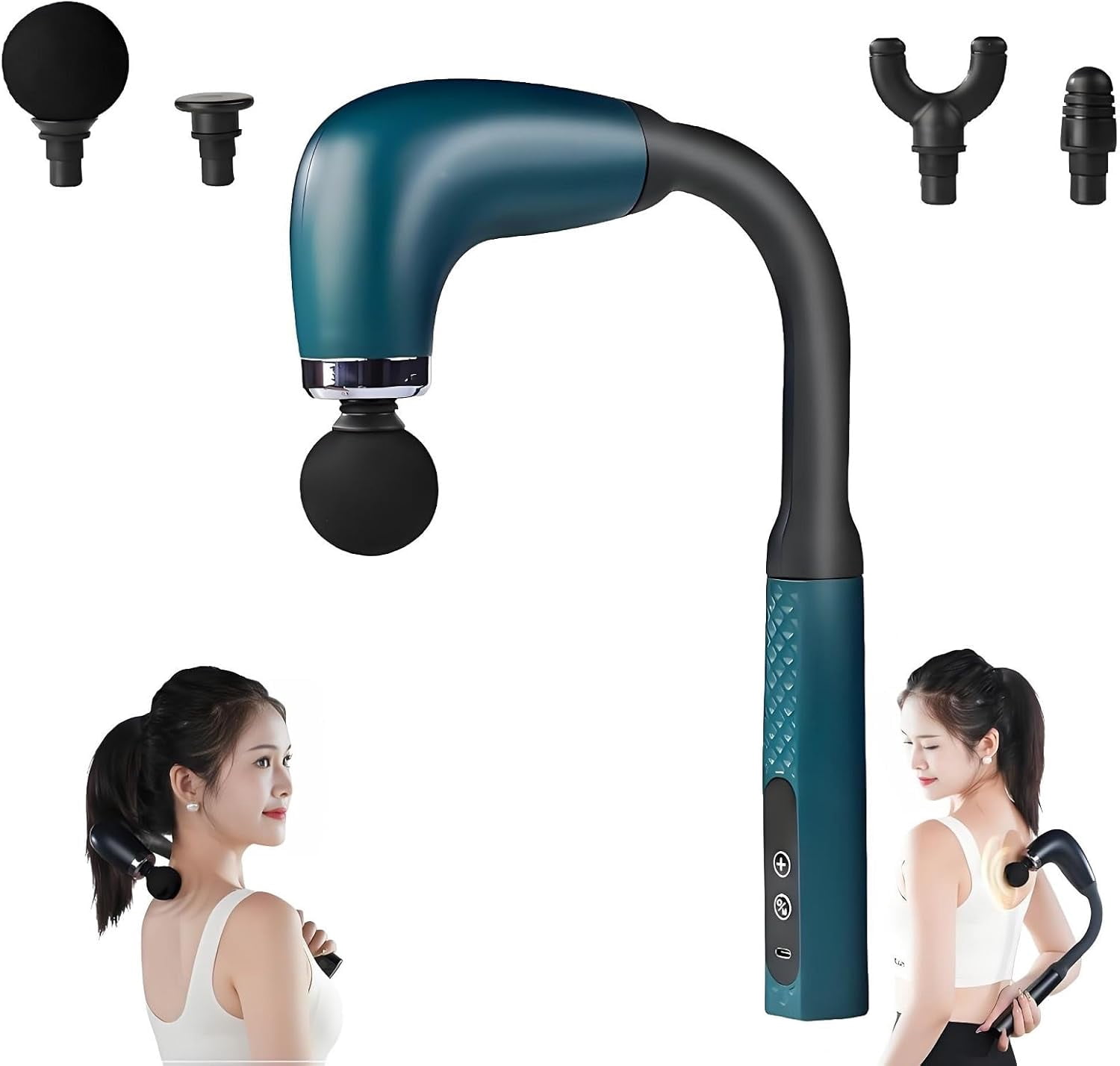Rocuma Massage Hammer,9 Modes & 4 Heads, 2025 New Handheld Massager, Deeply Relaxing The Back and Neck, Relieving Fatigue