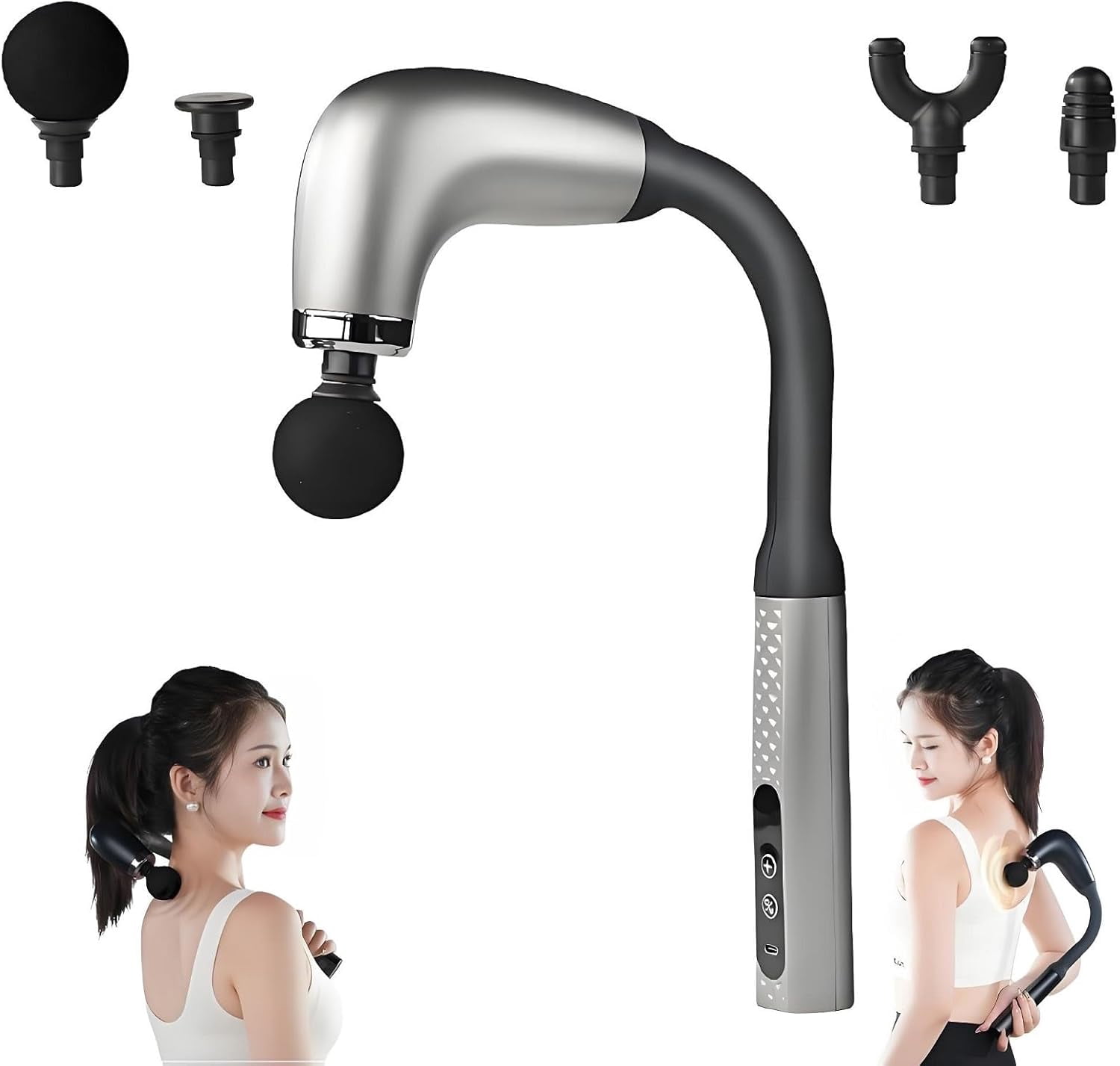 Rocuma Massage Hammer,9 Modes & 4 Heads, 2025 New Handheld Massager, Deeply Relaxing The Back and Neck, Relieving Fatigue