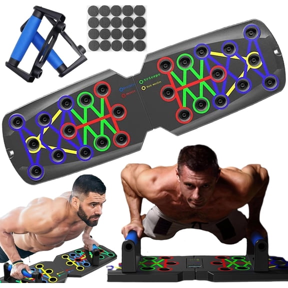 Rocuma Push-Up Board, 2024 New Foldable Full Body Fitness Board for Men, 28 Holes for Home Gym